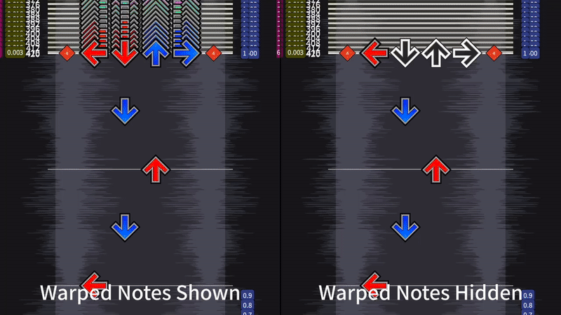 Hide warped notes